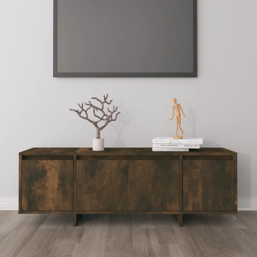 Tv-meubel 120x30x40,5 cm bewerkt hout gerookt eikenkleurig is nu te koop bij PeponiXL, paradijselijk wonen!