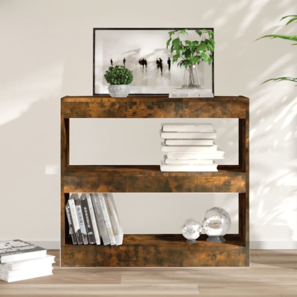 Boekenkast/kamerscherm 80x30x72 cm gerookt eikenkleurig is nu te koop bij PeponiXL, paradijselijk wonen!