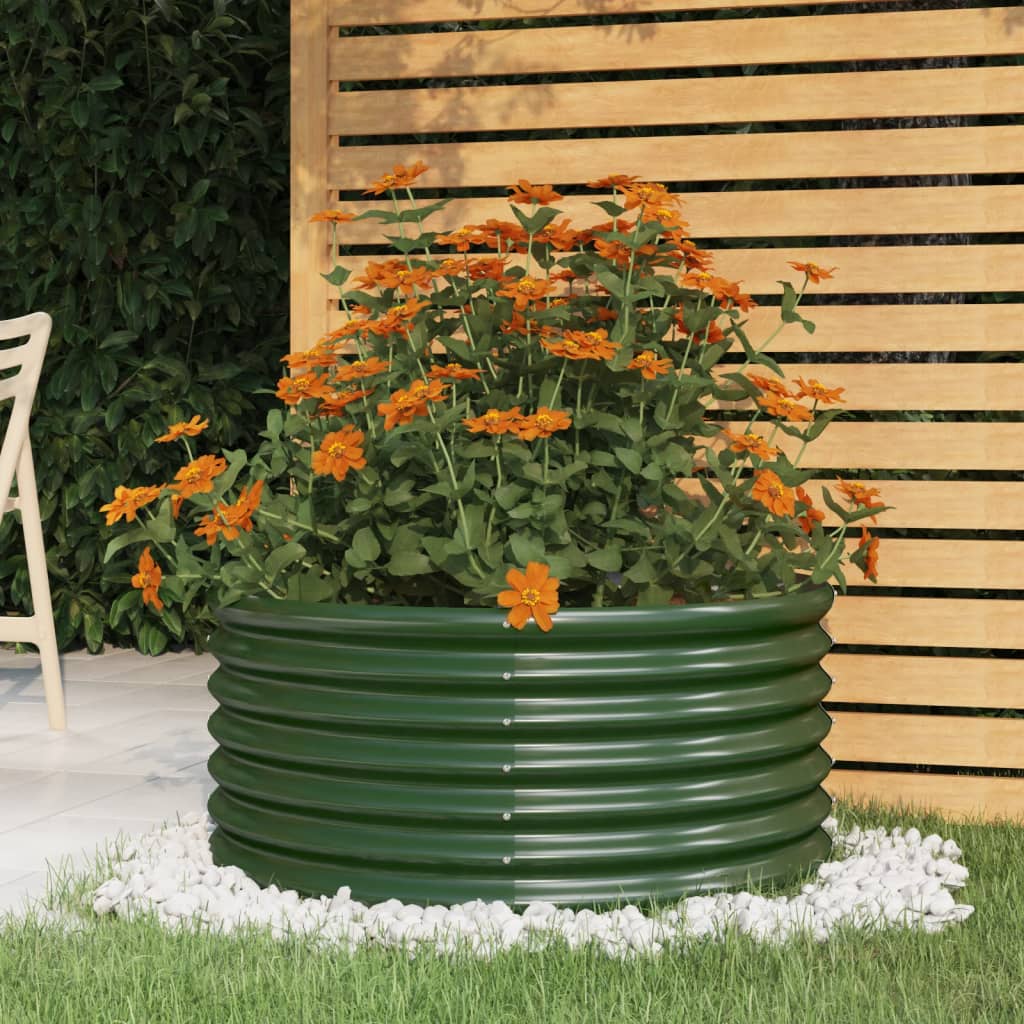 Plantenbak 80x80x36 cm gegalvaniseerd staal groen is nu te koop bij PeponiXL, paradijselijk wonen!