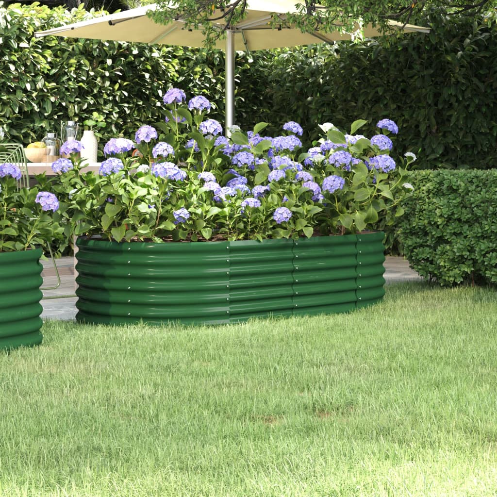 Plantenbak 152x80x36 cm gegalvaniseerd staal groen is nu te koop bij PeponiXL, paradijselijk wonen!