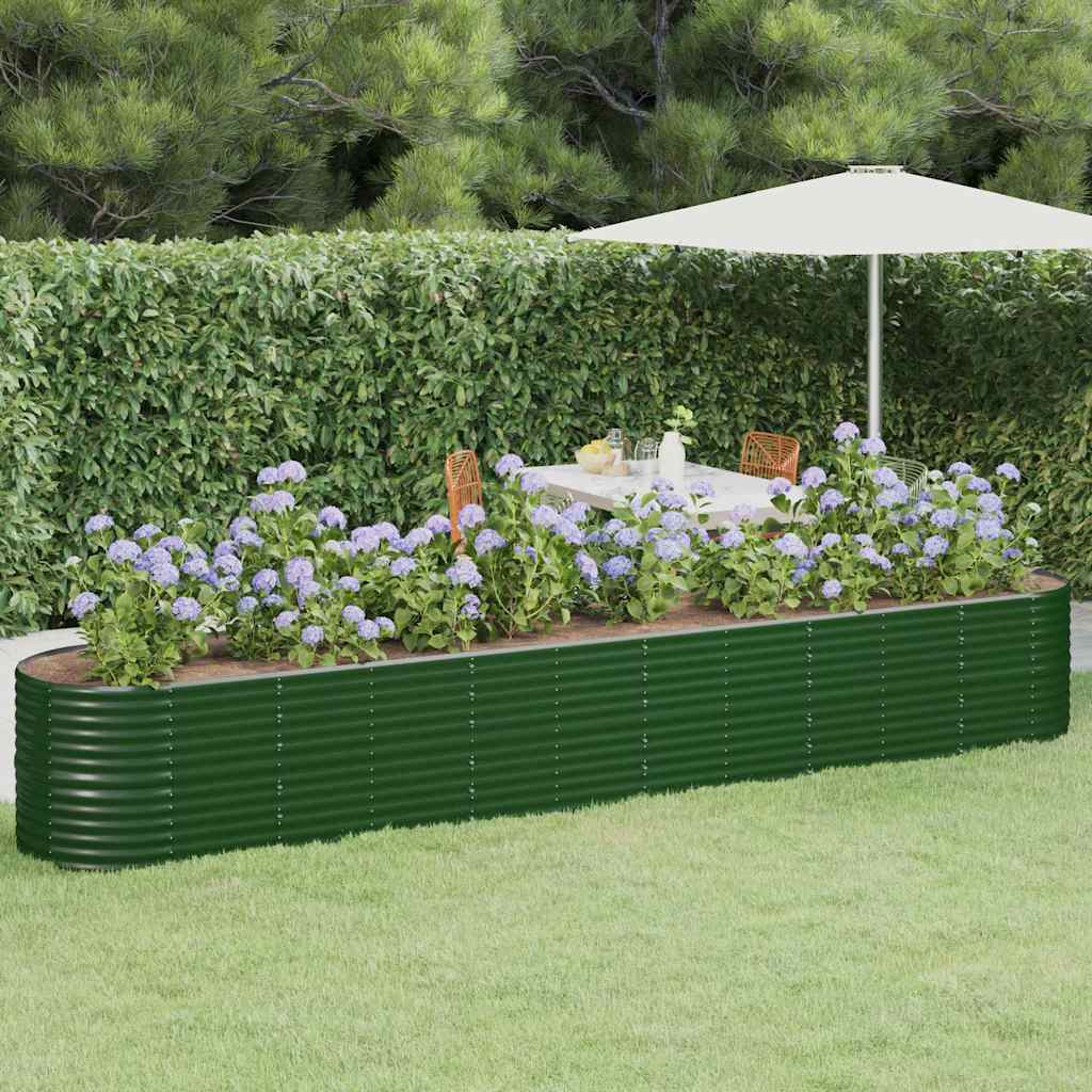 Plantenbak 440x80x68 cm gegalvaniseerd staal groen is nu te koop bij PeponiXL, paradijselijk wonen!
