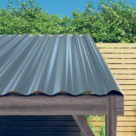 Dakpanelen 12 st 80x36 cm gegalvaniseerd staal grijs is nu te koop bij PeponiXL, paradijselijk wonen!