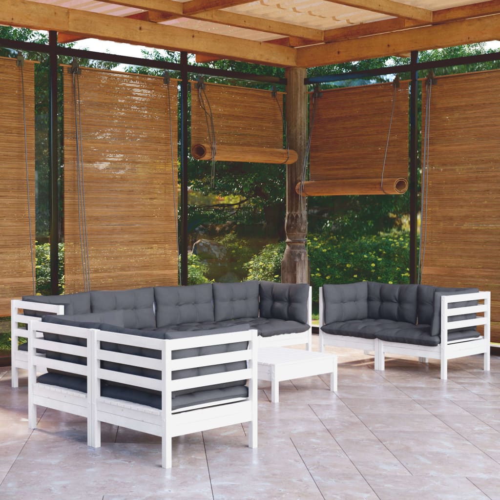 9-delige Loungeset met kussens massief grenenhout is nu te koop bij PeponiXL, paradijselijk wonen!