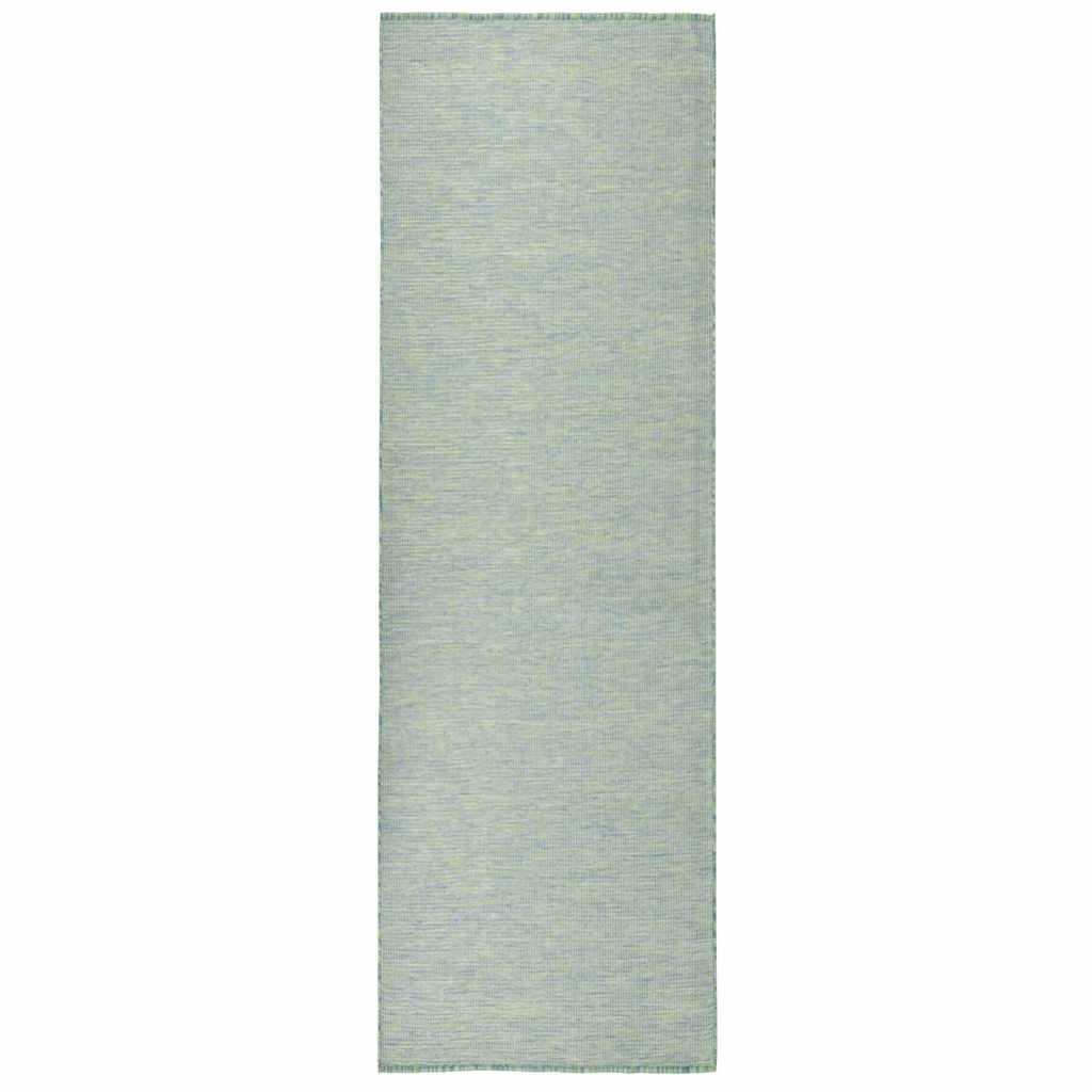 Buitenkleed platgeweven 80x250 cm turquoise is nu te koop bij PeponiXL, paradijselijk wonen!