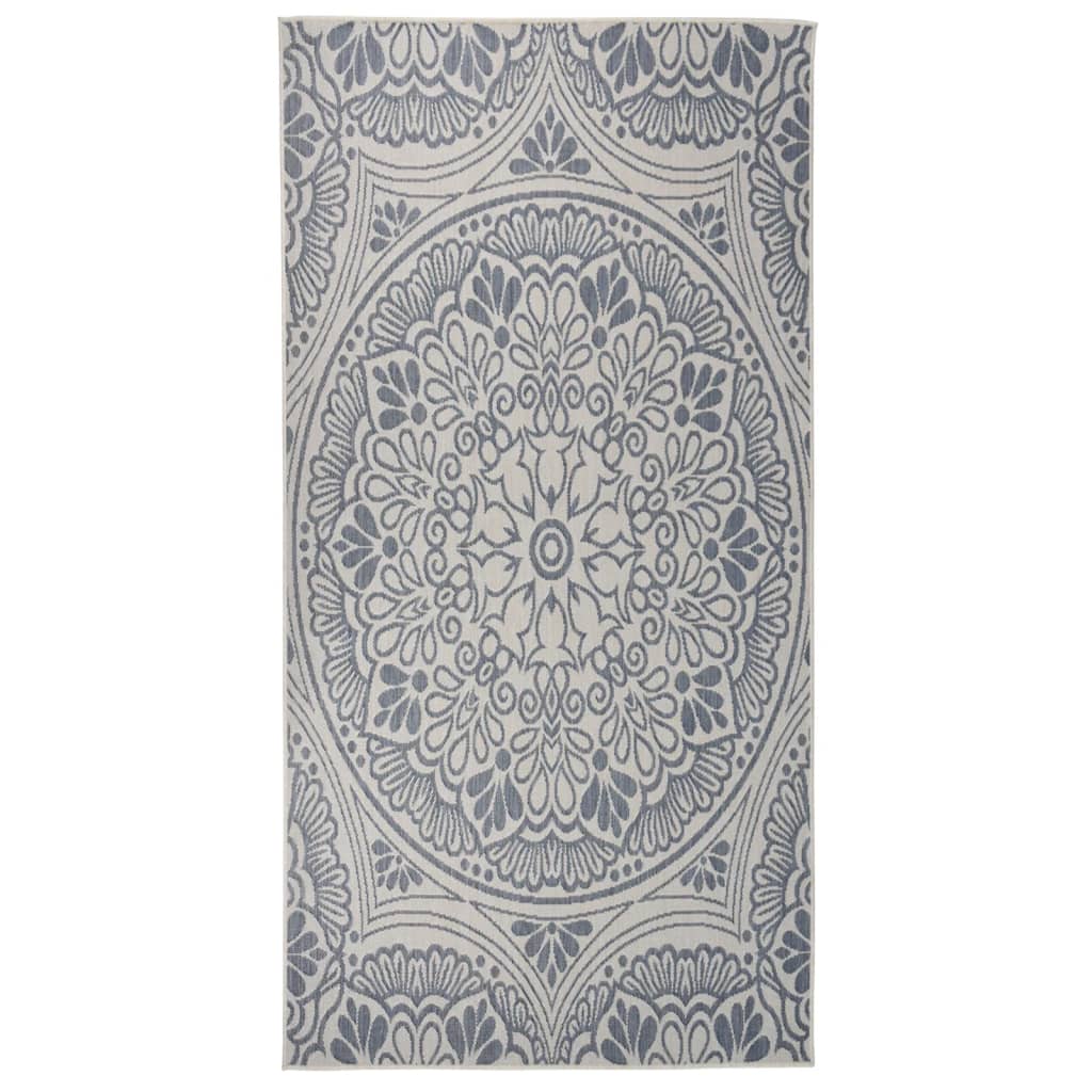 Buitenkleed met patroon platgeweven 100x200 cm blauw is nu te koop bij PeponiXL, paradijselijk wonen!