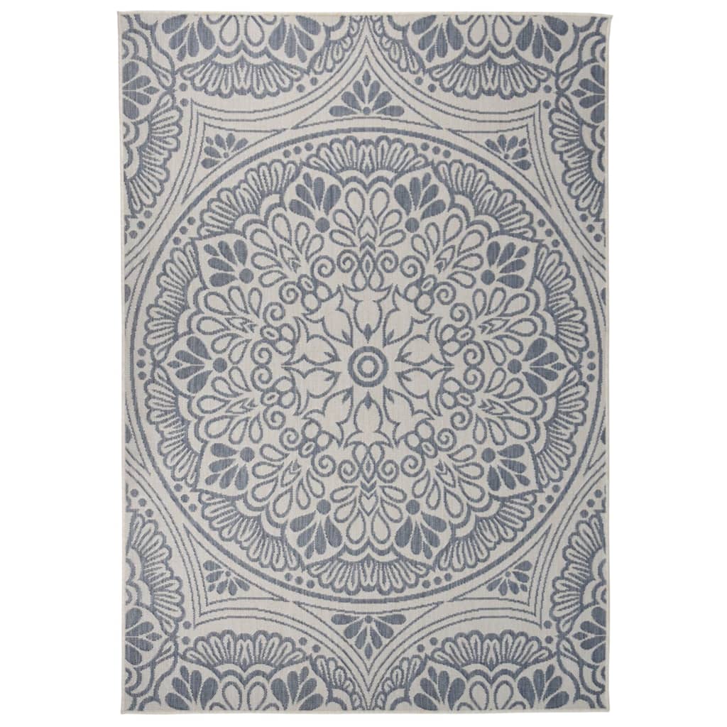 Buitenkleed met patroon platgeweven 160x230 cm blauw is nu te koop bij PeponiXL, paradijselijk wonen!