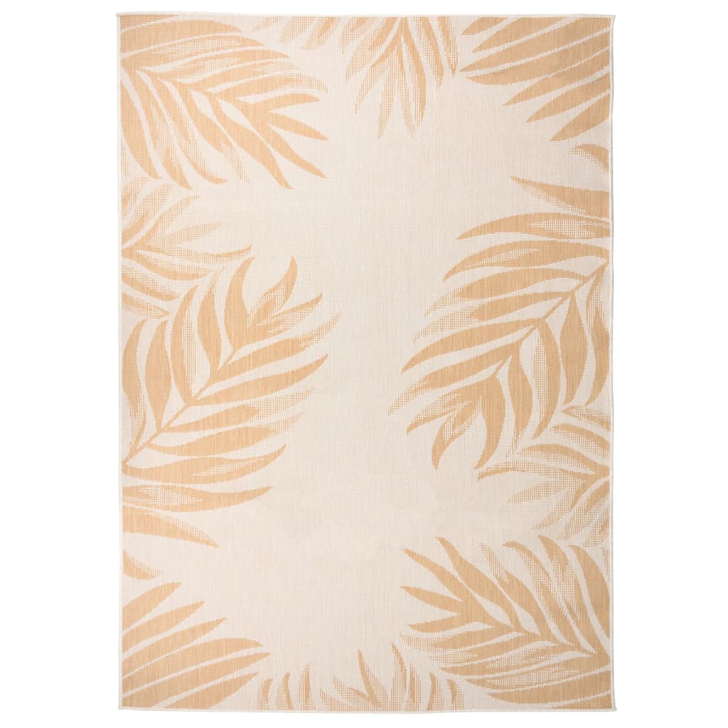 Buitenkleed met bladpatroon platgeweven 140x200 cm is nu te koop bij PeponiXL, paradijselijk wonen!