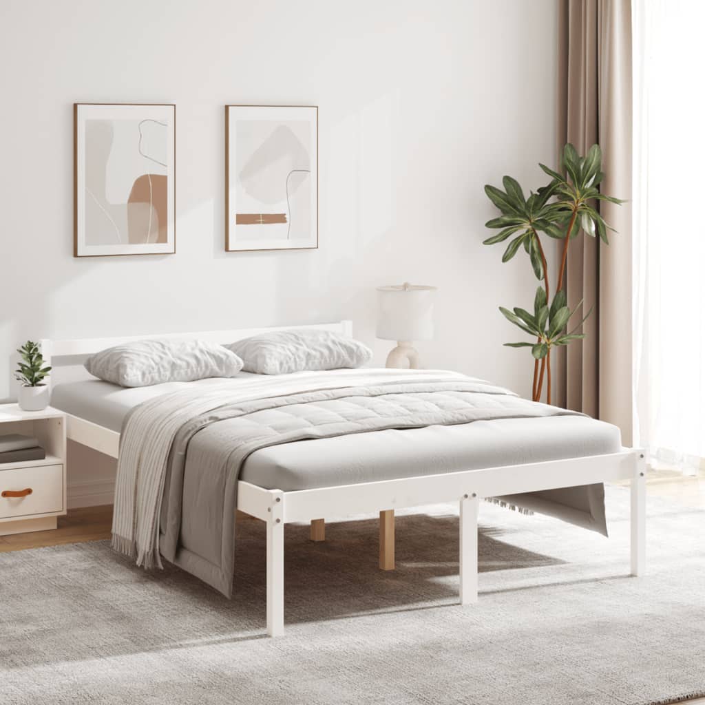 Seniorenbed massief grenenhout wit 120x200 cm is nu te koop bij PeponiXL, paradijselijk wonen!
