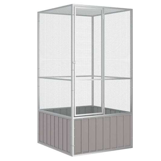 Vogelkooi 111x107x211,5 cm gegalvaniseerd staal grijs is nu te koop bij PeponiXL, paradijselijk wonen!
