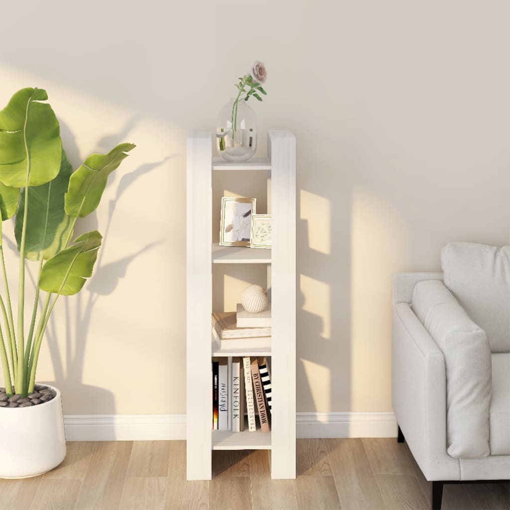 Boekenkast/kamerscherm 41x35x125 cm massief grenenhout wit is nu te koop bij PeponiXL, paradijselijk wonen!