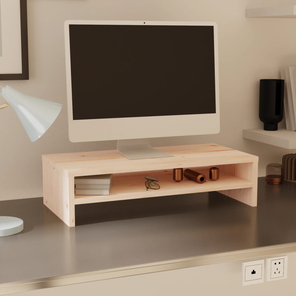 Monitorstandaard 50x24x13 cm massief grenenhout is nu te koop bij PeponiXL, paradijselijk wonen!