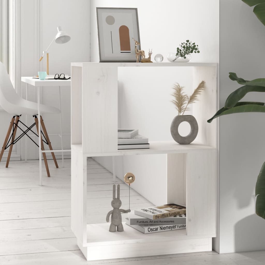 Boekenkast/kamerscherm 51x25x70 cm massief grenenhout wit is nu te koop bij PeponiXL, paradijselijk wonen!
