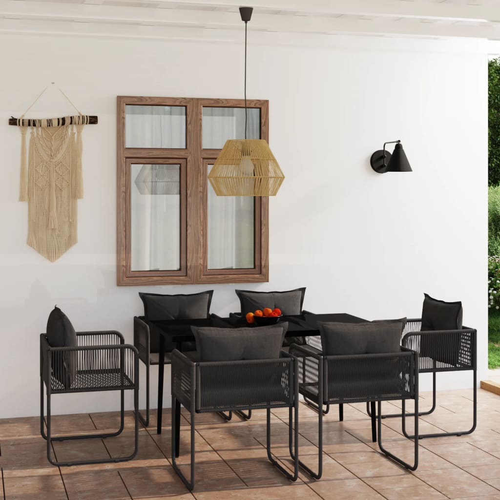 7-delige Tuinset zwart is nu te koop bij PeponiXL, paradijselijk wonen!