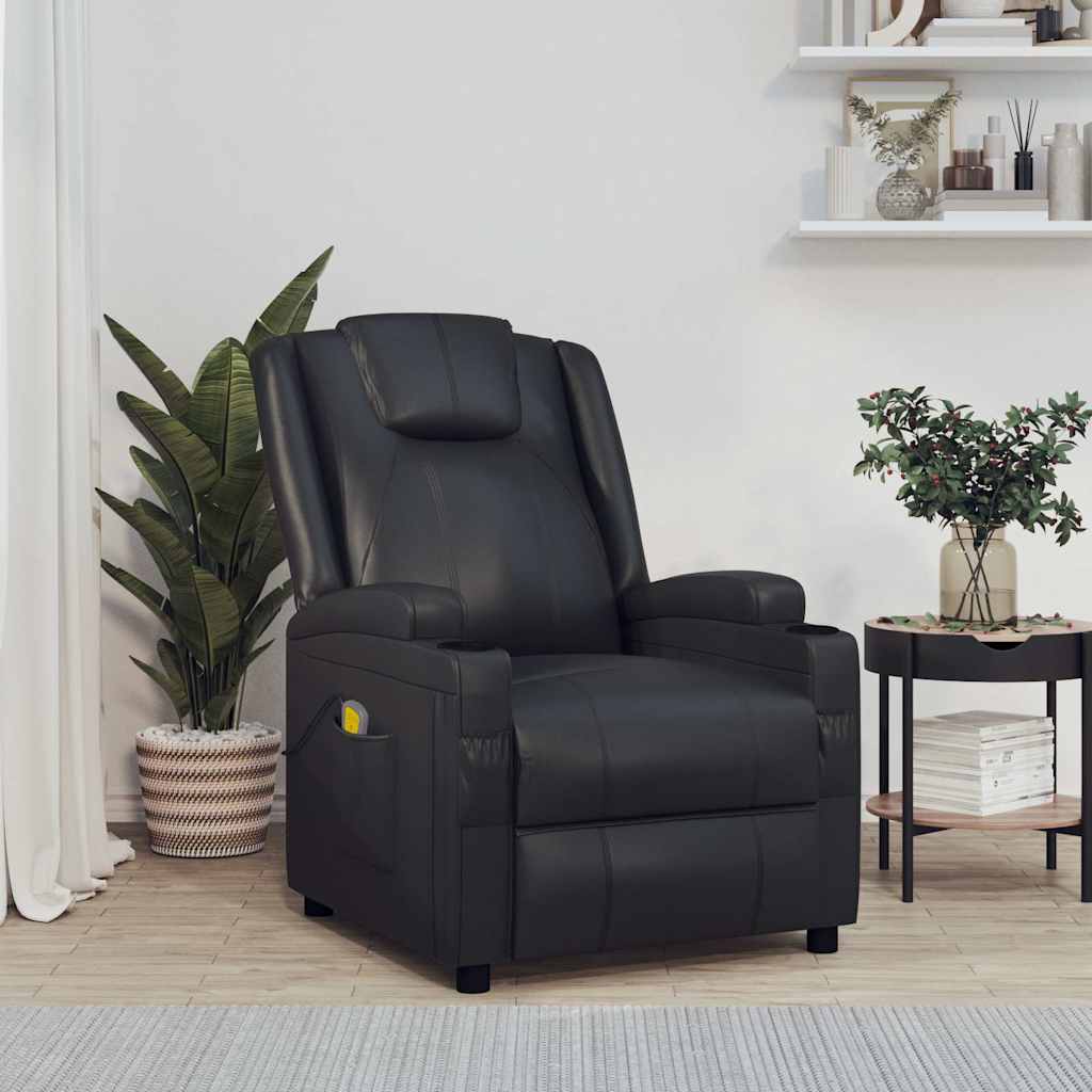 Massagestoel kunstleer zwart is nu te koop bij PeponiXL, paradijselijk wonen!