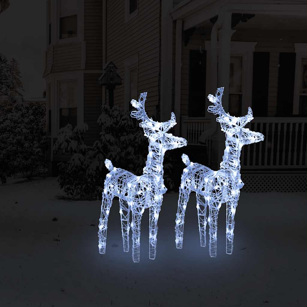 Kerstrendieren 2 st 80 LED's acryl koudwit is nu te koop bij PeponiXL, paradijselijk wonen!