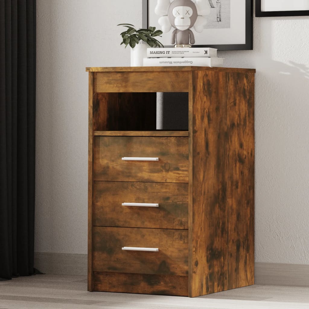 Ladekast 40x50x76 cm bewerkt hout gerookt eikenkleurig is nu te koop bij PeponiXL, paradijselijk wonen!