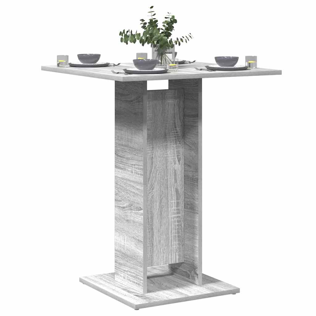 Bistrotafel 60x60x75 cm bewerkt hout grijs sonoma eikenkleurig is nu te koop bij PeponiXL, paradijselijk wonen!