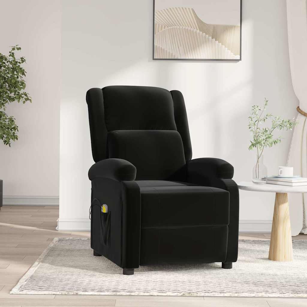 Massagestoel elektrisch verstelbaar fluweel zwart is nu te koop bij PeponiXL, paradijselijk wonen!