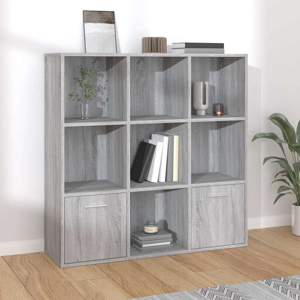 Boekenkast 98x30x98 cm grijs sonoma eikenkleurig is nu te koop bij PeponiXL, paradijselijk wonen!