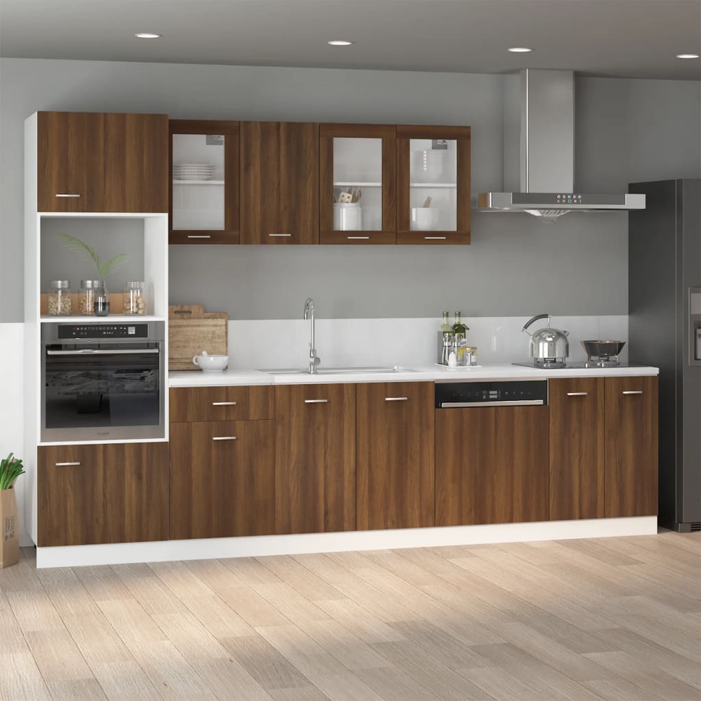 Gootsteenkast Lyon 80x46x81,5 cm bewerkt hout bruin eikenkleur is nu te koop bij PeponiXL, paradijselijk wonen!