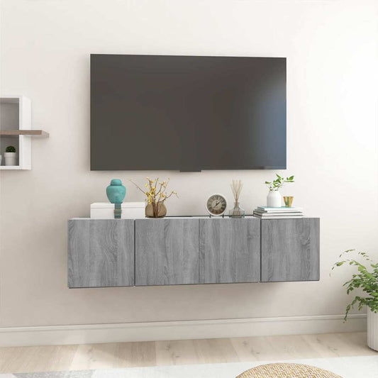 | Tv-meubelset | 2 pcs Grijs 60 x 30 x 30 cm Bewerkt hout is nu te koop bij PeponiXL, paradijselijk wonen!