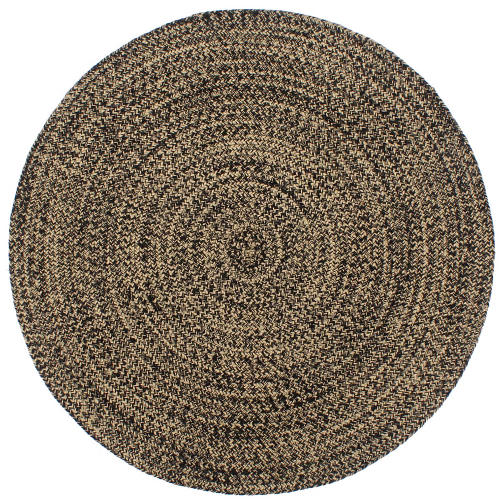 Vloerkleed handgemaakt 240 cm jute zwart en bruin is nu te koop bij PeponiXL, paradijselijk wonen!