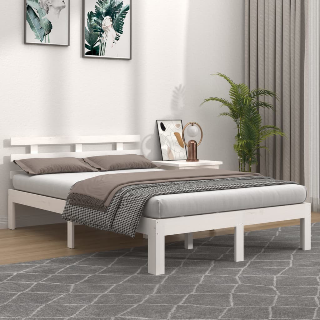 Bedframe massief hout wit 120x190 cm is nu te koop bij PeponiXL, paradijselijk wonen!