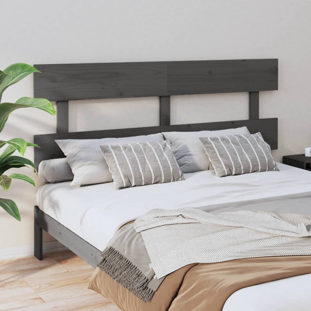 Hoofdbord 154x3x81 cm massief grenenhout grijs is nu te koop bij PeponiXL, paradijselijk wonen!