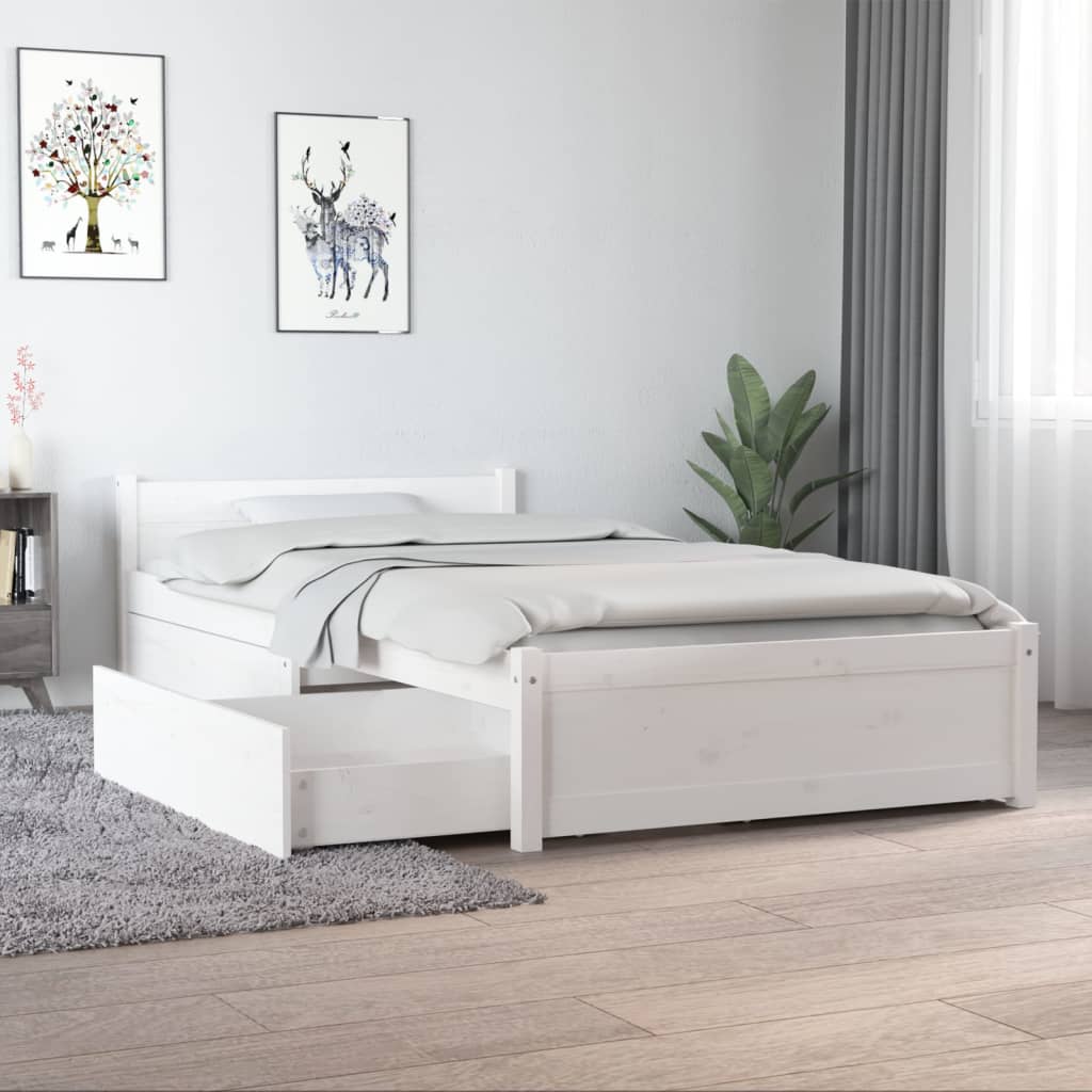 Bedframe met lades wit 90x190 cm is nu te koop bij PeponiXL, paradijselijk wonen!