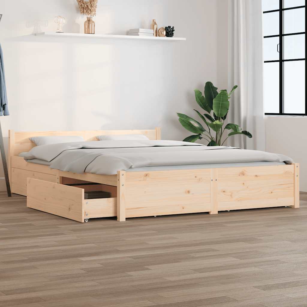 Bedframe met lades 140x200 cm is nu te koop bij PeponiXL, paradijselijk wonen!