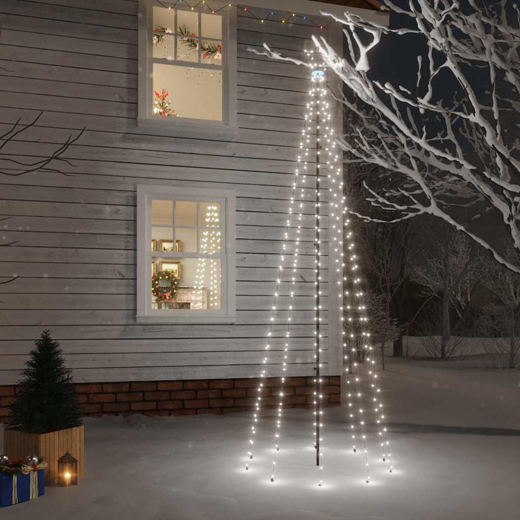 Kerstboom met grondpin 310 LED's koudwit 300 cm is nu te koop bij PeponiXL, paradijselijk wonen!