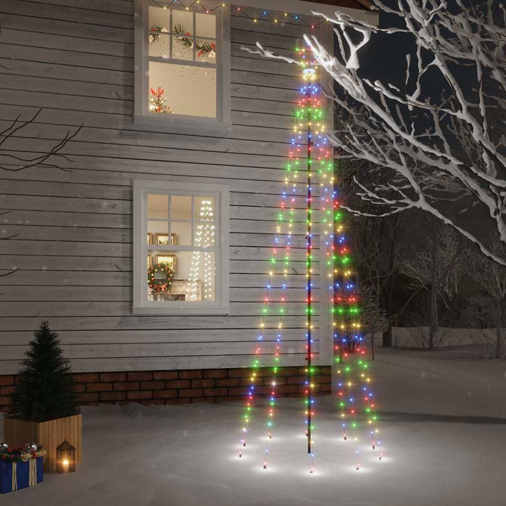 Kerstboom met grondpin 310 LED's meerkleurig 300 cm is nu te koop bij PeponiXL, paradijselijk wonen!