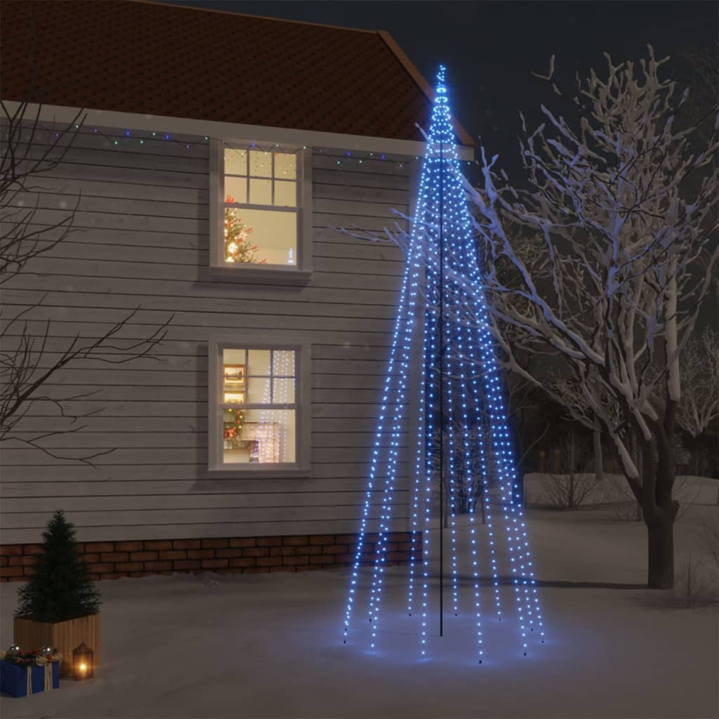 Kerstboom met grondpin 732 LED's blauw 500 cm is nu te koop bij PeponiXL, paradijselijk wonen!
