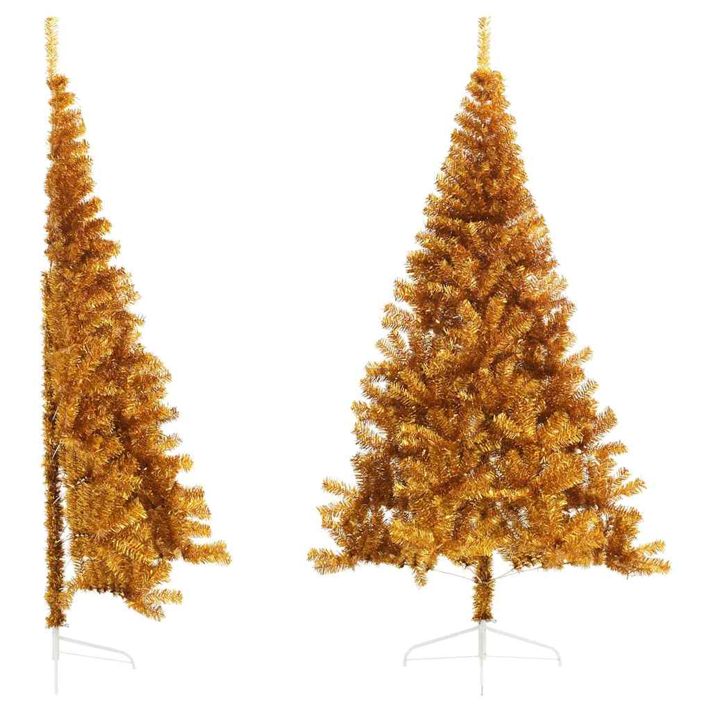 Kunstkerstboom half met standaard 210 cm PET goudkleurig is nu te koop bij PeponiXL, paradijselijk wonen!