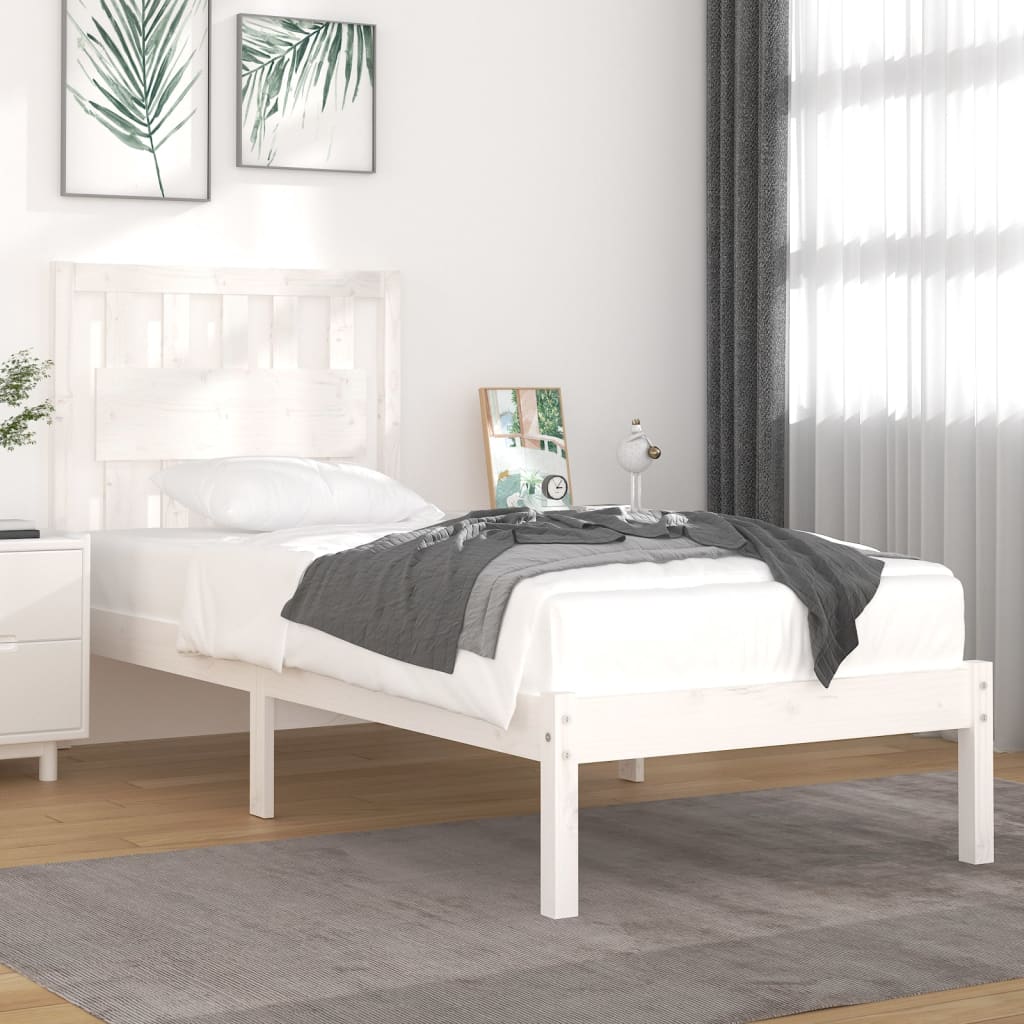Bedframe massief grenenhout wit 90x190 cm is nu te koop bij PeponiXL, paradijselijk wonen!