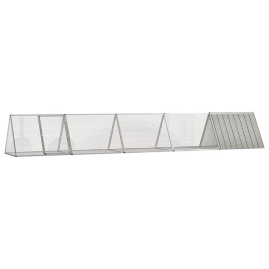 Konijnenhok 504,5x80,5x71 cm gegalvaniseerd staal grijs is nu te koop bij PeponiXL, paradijselijk wonen!