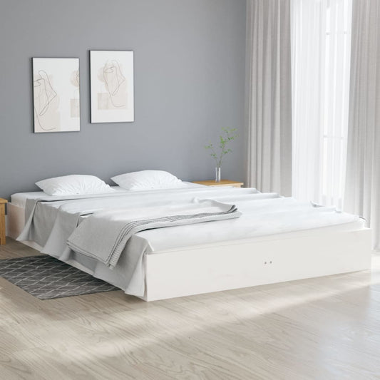 Bedframe massief hout wit 140x200 cm is nu te koop bij PeponiXL, paradijselijk wonen!