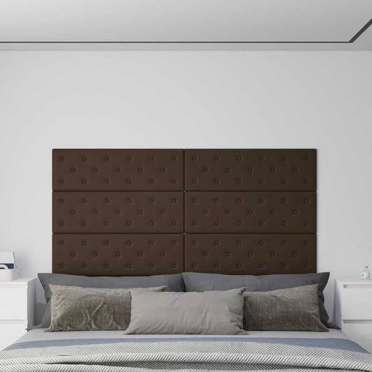 Wandhoofdbord 12 pcs Bruin 90 x 30 cm Nep Leer is nu te koop bij PeponiXL, paradijselijk wonen!