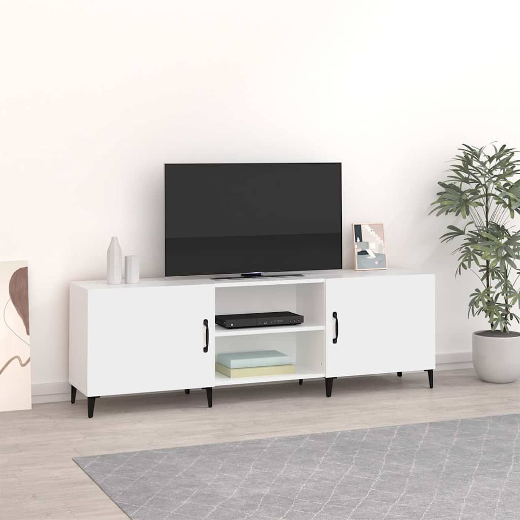 Tv-meubel 150x30x50 cm bewerkt hout wit is nu te koop bij PeponiXL, paradijselijk wonen!