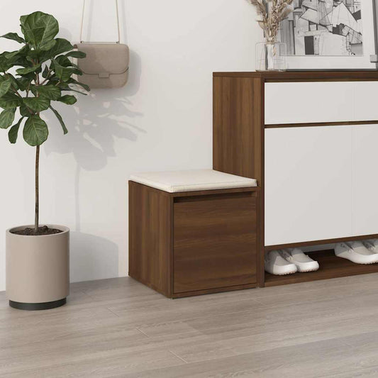 Opbergbox met lade 40,5x40x40 cm bewerkt hout bruin eikenkleur is nu te koop bij PeponiXL, paradijselijk wonen!