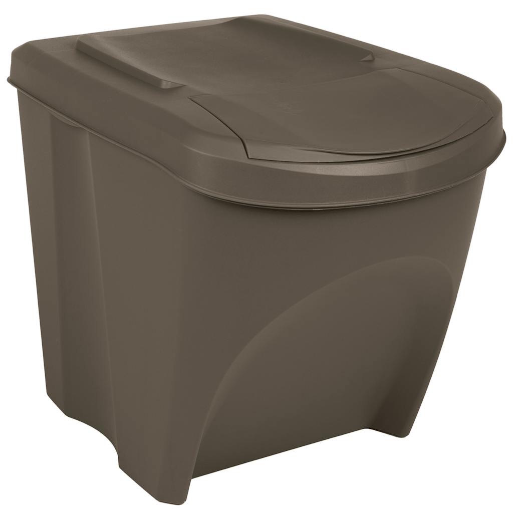Vuilnisbakken 3 st stapelbaar 75 L polypropeen grijs is nu te koop bij PeponiXL, paradijselijk wonen!