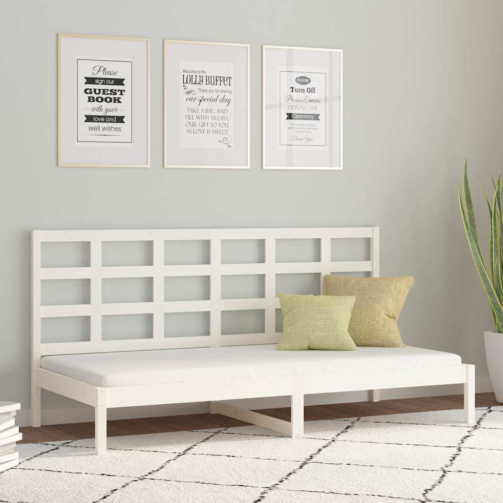 Slaapbank zonder matras 90x200 cm massief grenenhout wit is nu te koop bij PeponiXL, paradijselijk wonen!
