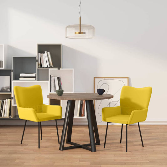 Eetkamerstoelen 2 st fluweel geel is nu te koop bij PeponiXL, paradijselijk wonen!