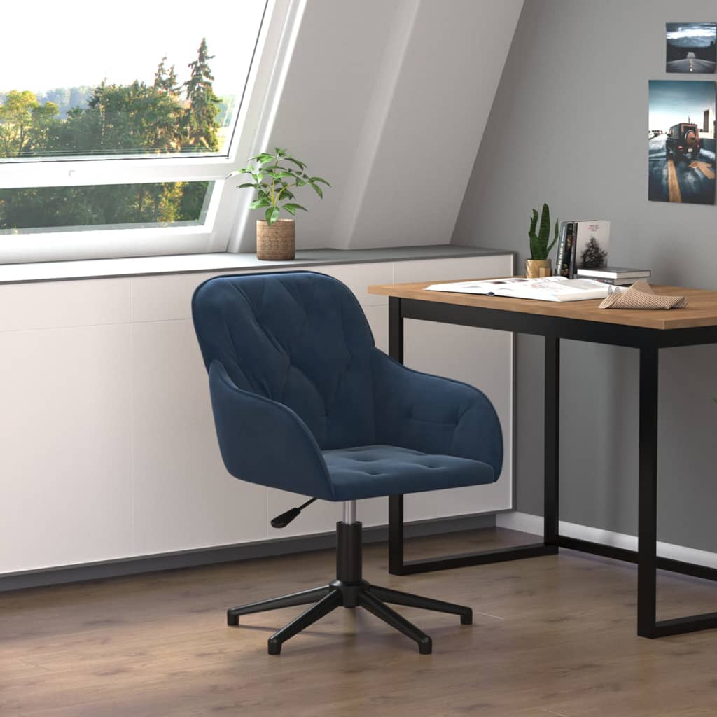 Kantoorstoel draaibaar fluweel blauw is nu te koop bij PeponiXL, paradijselijk wonen!