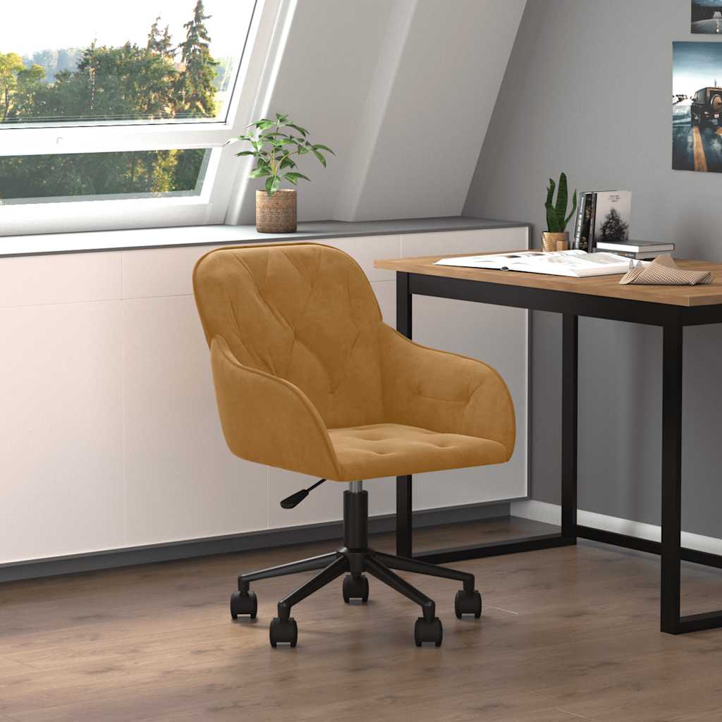 Kantoorstoel draaibaar fluweel bruin is nu te koop bij PeponiXL, paradijselijk wonen!