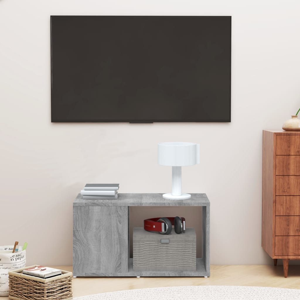 Tv-meubel 60x24x32 cm bewerkt hout grijs sonoma eikenkleurig is nu te koop bij PeponiXL, paradijselijk wonen!