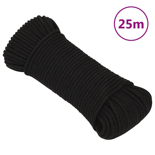 Werktouw 4 mm 25 m polyester zwart is nu te koop bij PeponiXL, paradijselijk wonen!