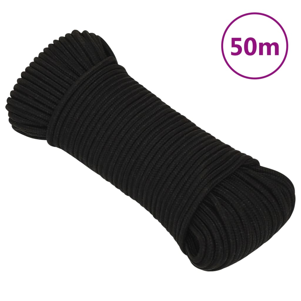 Werktouw 5 mm 50 m polyester zwart is nu te koop bij PeponiXL, paradijselijk wonen!