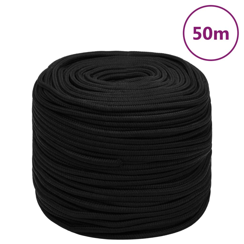 Werktouw 8 mm 50 m polyester zwart is nu te koop bij PeponiXL, paradijselijk wonen!
