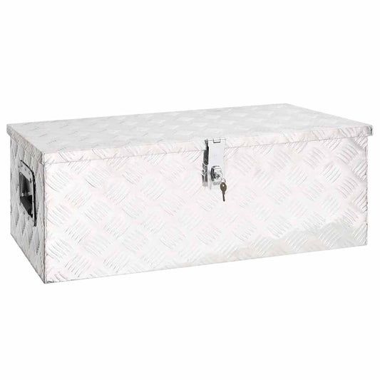Opbergbox 80x39x30 cm aluminium zilverkleurig is nu te koop bij PeponiXL, paradijselijk wonen!